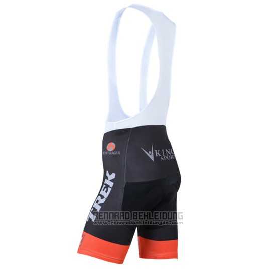 2014 Fahrradbekleidung Trek Shwarz und Orange Trikot Kurzarm und Tragerhose